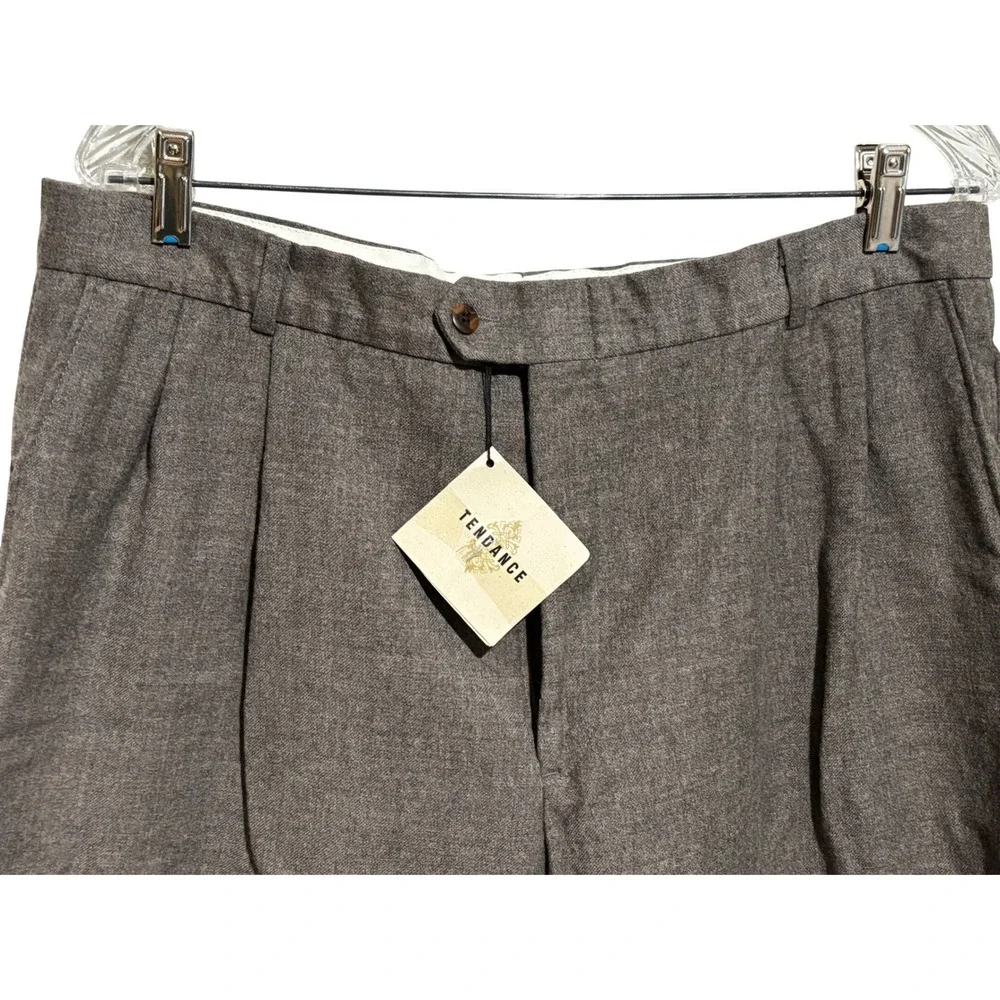New Vintage TENDANCE Men's‎ Pleated Wool Dress Pants 38 Beige Classic Fit
